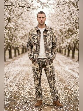 Rare Rebel Vengeance Tapestry Camo Hunting Jacket Mens Size M NWT